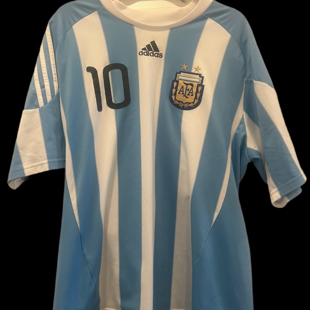 2010 Lionel Messi #10 Argentina Adidas Jersey – Classic Blue & white